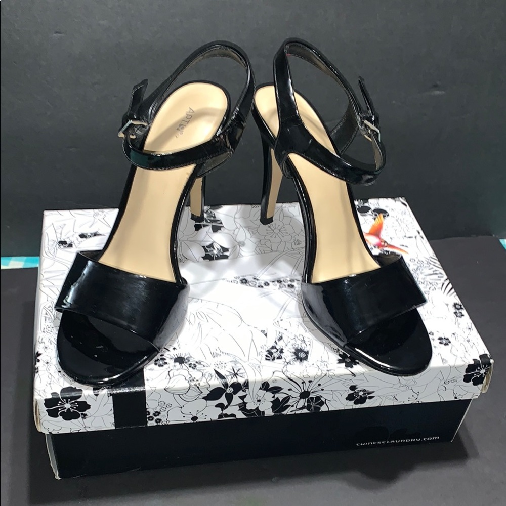 Apt. 9 Glossy Black Strappy Heels